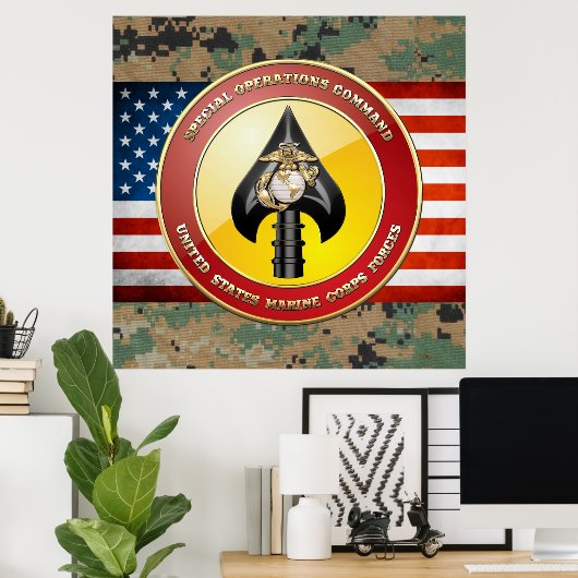 Poster USMC Opérations spéciales (MARSOC) [3D] (Bureau à domicile)