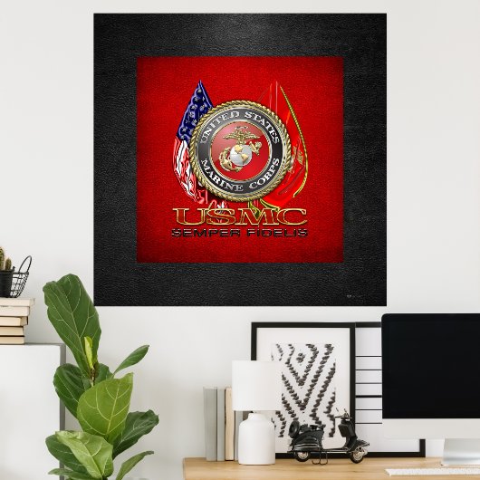 Poster USMC Semper Fi [édition spéciale] [3D] (Bureau à domicile)