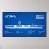 Poster USS Enterprise - Plan de plan d'expédition ABD (Devant)