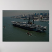 Poster USS John F. Kennedy", entrant dans le Hudson R de  (Devant)
