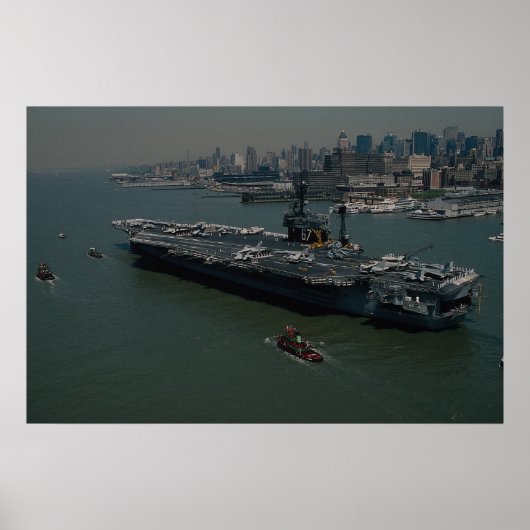 Poster USS John F. Kennedy", entrant dans le Hudson R de  (Devant)