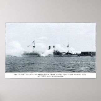 Poster USS Maine dans le port de La Havane