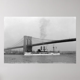 Poster USS Maine et Brooklyn Bridge