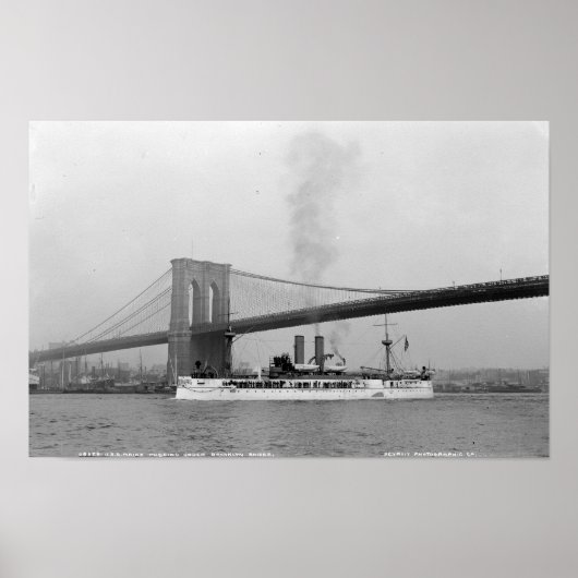 Poster USS Maine et Brooklyn Bridge (Devant)