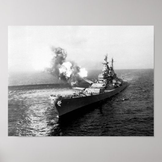 Poster USS Missouri Firing Salvo - 1950 (Devant)
