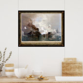 Poster USS Monitor engageant le CSS Virginia - 1862 (Cuisine)