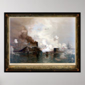 Poster USS Monitor engageant le CSS Virginia - 1862 (Devant)