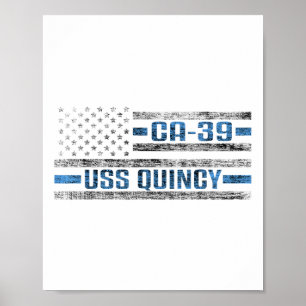 Poster Uss Quincy World War Cruiser Ca-39 Us Army