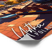 Poster Ustka Pologne Art illustration de voyage vintage (Coin)