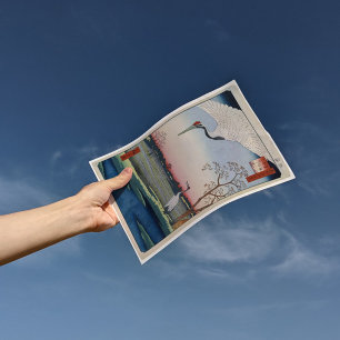 Poster Utagawa Hiroshige. Minowa Kanasugi et Mikawashima