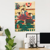 Poster Utagawa Kunisada (Bureau à domicile)