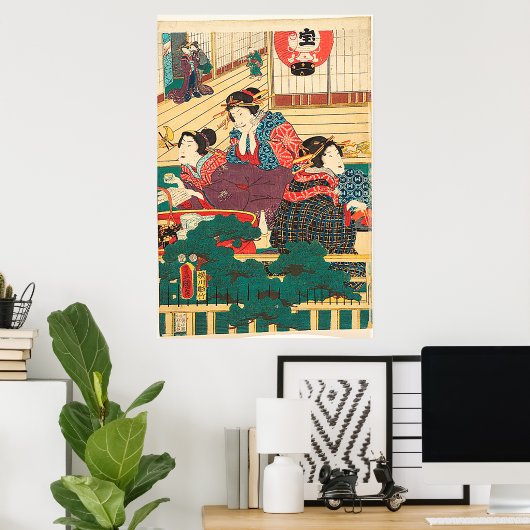 Poster Utagawa Kunisada (Bureau à domicile)