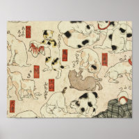 Utagawa Kuniyoshi - Chats