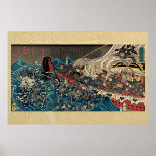 Poster Utagawa Yoshitora Minamoto Yoshitsune