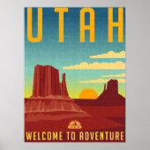 Poster Utah Adventure - Conception Vintage (Devant)