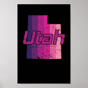 Poster Utah Bundesstaat Umriss Karte USA Amerika