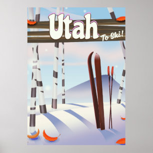 Poster Utah pour skier !