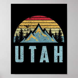 Poster Utah Tee - Montagnes Rétro Vintage Randonnée Natur