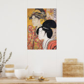 Poster Utamaro Deux Beautés avec Bambou (Cuisine)