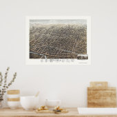 Poster Utica, NY Carte panoramique - 1873 (Cuisine)