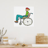 Poster Utilisateur Fauteuil Roulant Amusant (Cuisine)