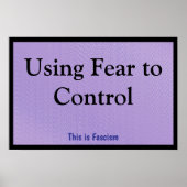 Poster Utiliser la peur pour contrôler (Devant)