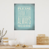 Poster Utiliser Vos Manners (Cuisine)