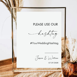 Poster Utilisez Notre Hashtag Mariage Capturez L'Amour