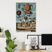 Poster Utopian Flying Machines 1890 ~ 1900 (Bureau à domicile)