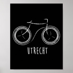 Poster Utrecht Pays-Bas Vélo Rétro Vintage Mignon 