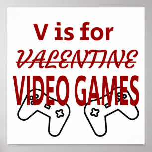 Poster V est pour la Saint-Valentin jeux vidéo
