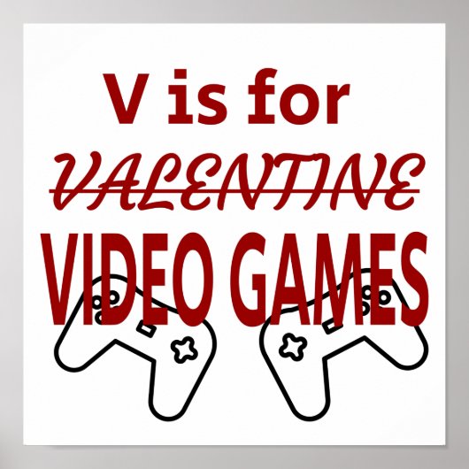 Poster V est pour la Saint-Valentin jeux vidéo (Devant)