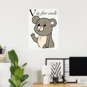 Poster V est pour le campagnol (Bureau à domicile)