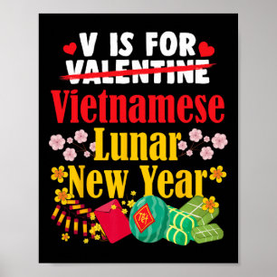 Poster V est pour le Nouvel An vietnamien Funny Valentine