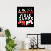 Poster V est pour les jeux vidéo (Bureau à domicile)