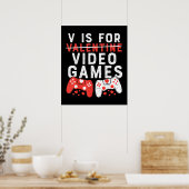 Poster V est pour les jeux vidéo (Cuisine)