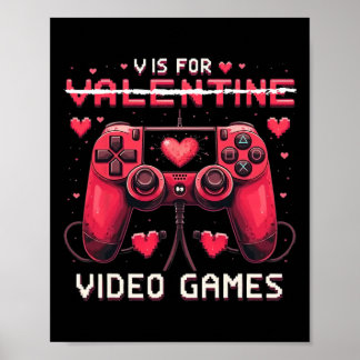 Poster V Is For Video Games Valentine Gamer Valentines Da
