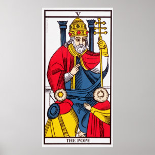 Poster V Le Pape, carte Tarot
