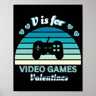 Poster V pour jeux vidéo pas pour la Saint-Valentin - Drô