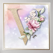 Poster V Rose rose rose monogramme (Devant)