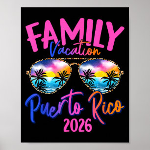 Poster Vacances à Porto Rico 2026 Souvenir Famille assort