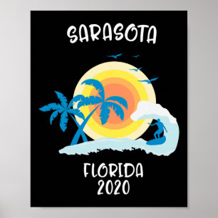 Poster Vacances à Sarasota Floride Surf Plage Voyage en F