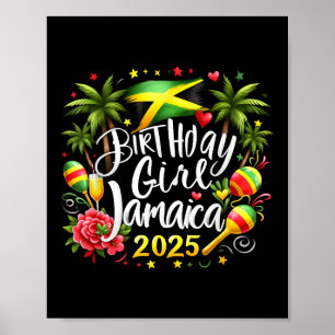 Poster Vacances Anniversaire Fille Jamaïque 2025 Naissanc