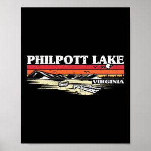 Poster Vacances au lac de pêche en bateau camping Philpot