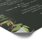 Poster Vacances Chic Botanique | Menu Boissons Vert foncé (Coin)