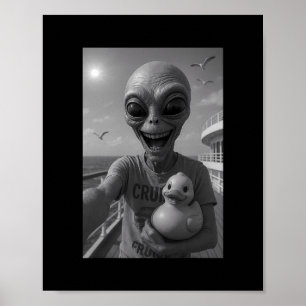 Poster Vacances Croisière Canard Alien – Drôle Canard Ali