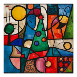 Poster Vacances Cubistes Vibrantes