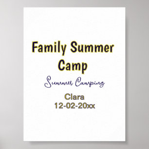 Poster Vacances de camping en famille ajoutez nom dateÉté