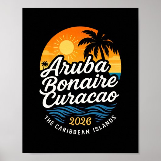 Poster Vacances de croisière aux îles ABC Aru Bonaire Cur (Devant)