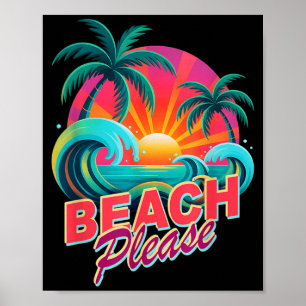 Poster Vacances de détente sur la plage vintage en dehors
